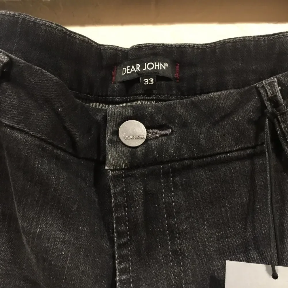 Dear John Joy Rich Comfort Skinny 33 Black Jeans Python Stripe